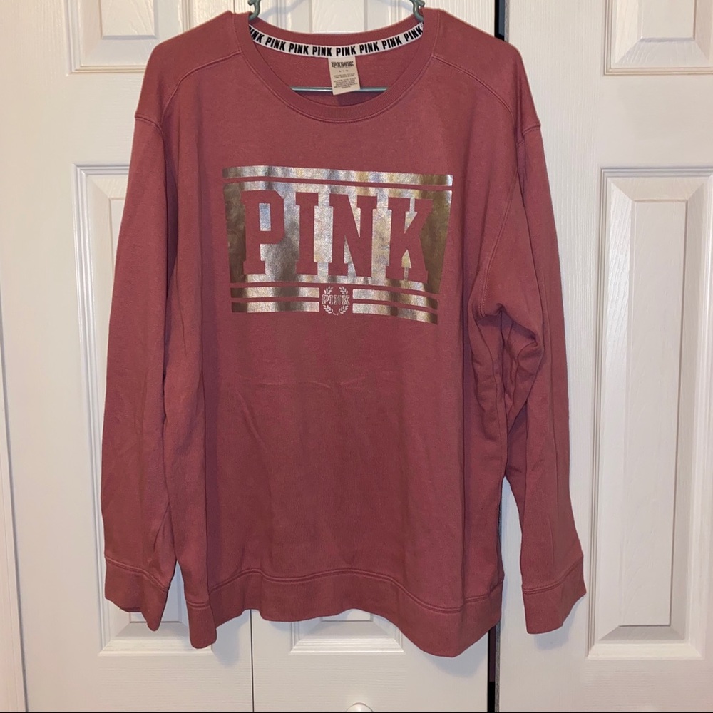 PINK crew neck blush sweater